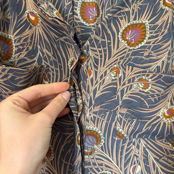 Lot of 2 Loft Floral Print Long Sleeve Blouse Tops L Dark Academic Business Work - Picture 5 of 16